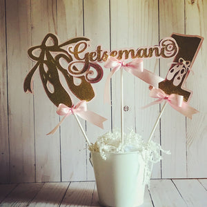 Ballerina personalized centerpiece, Ballerina party decoration, Gold and Pink party