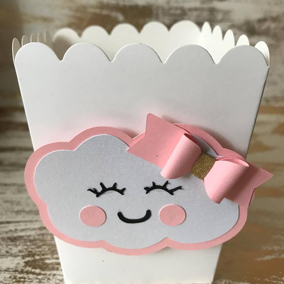 Cloud mini popcorn boxes, UP up and away mini popcorn boxes
