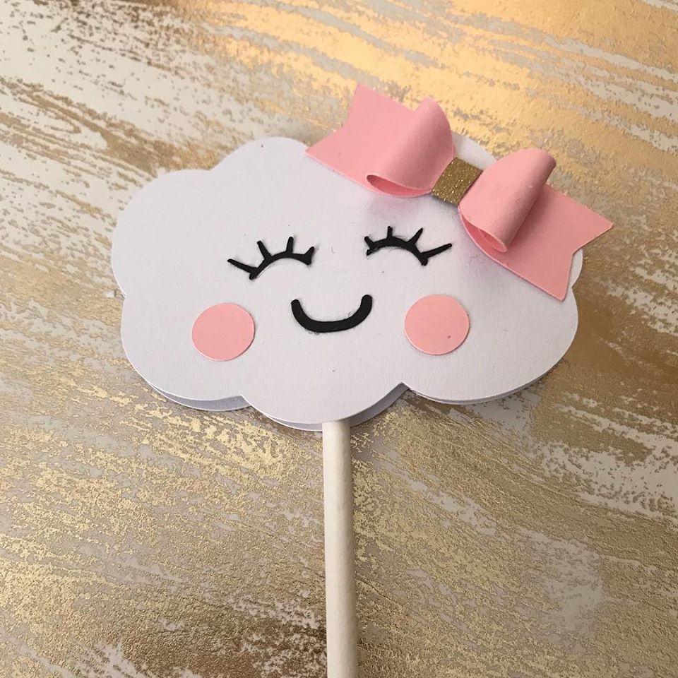 Baby Cloud cupcake toppers,Cloud Toppers,Up Up and away cupcake toppers,Baby cloud toppers-up up and away cupcake toppers