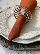 Load image into Gallery viewer, Thanksgiving napkin rings, Thanksgiving table decor, Wooden napkin ring, Fall table decoration, Turkey table decor. Farmhouse table setting