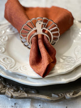 Load image into Gallery viewer, Thanksgiving napkin rings, Thanksgiving table decor, Wooden napkin ring, Fall table decoration, Turkey table decor. Farmhouse table setting