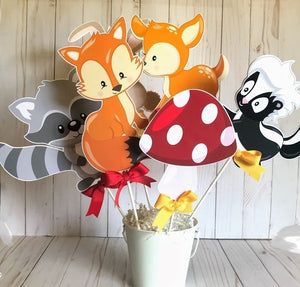 Woodland centerpieces, Forest  baby shower decoration, Woodland birthday party