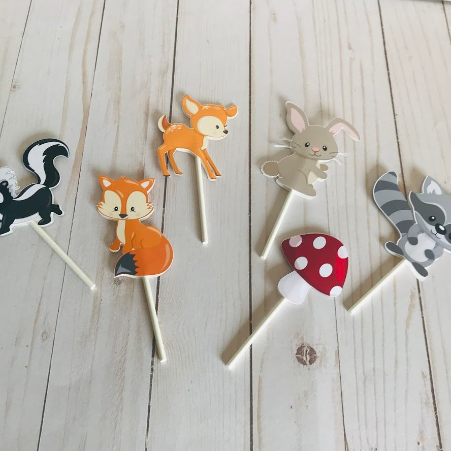 Woodland cupcake toppers. Woodland party