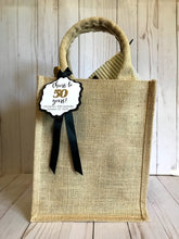 Load image into Gallery viewer, Rustic elegant Jute Bag, Birthday gifts bags, Gift Favor jute bags