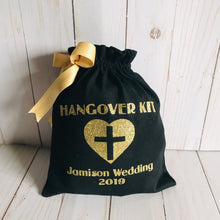 Load image into Gallery viewer, Hangover kit bag, Custom hangover bags. Bachelorette hangover bags. Bridal Shower hangover bag