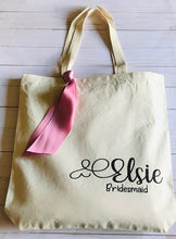Load image into Gallery viewer, Bridesmaid tote, Maid of Honor tote, Personalized Bridesmaid tote.
