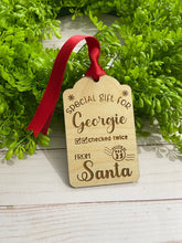 Load image into Gallery viewer, North Pole Delivery Tag, Christmas tag, Personalized wood tag, Santa tags, Personalized Santa, Delivery Christmas tag