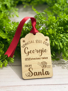 North Pole Delivery Tag, Christmas tag, Personalized wood tag, Santa tags, Personalized Santa, Delivery Christmas tag