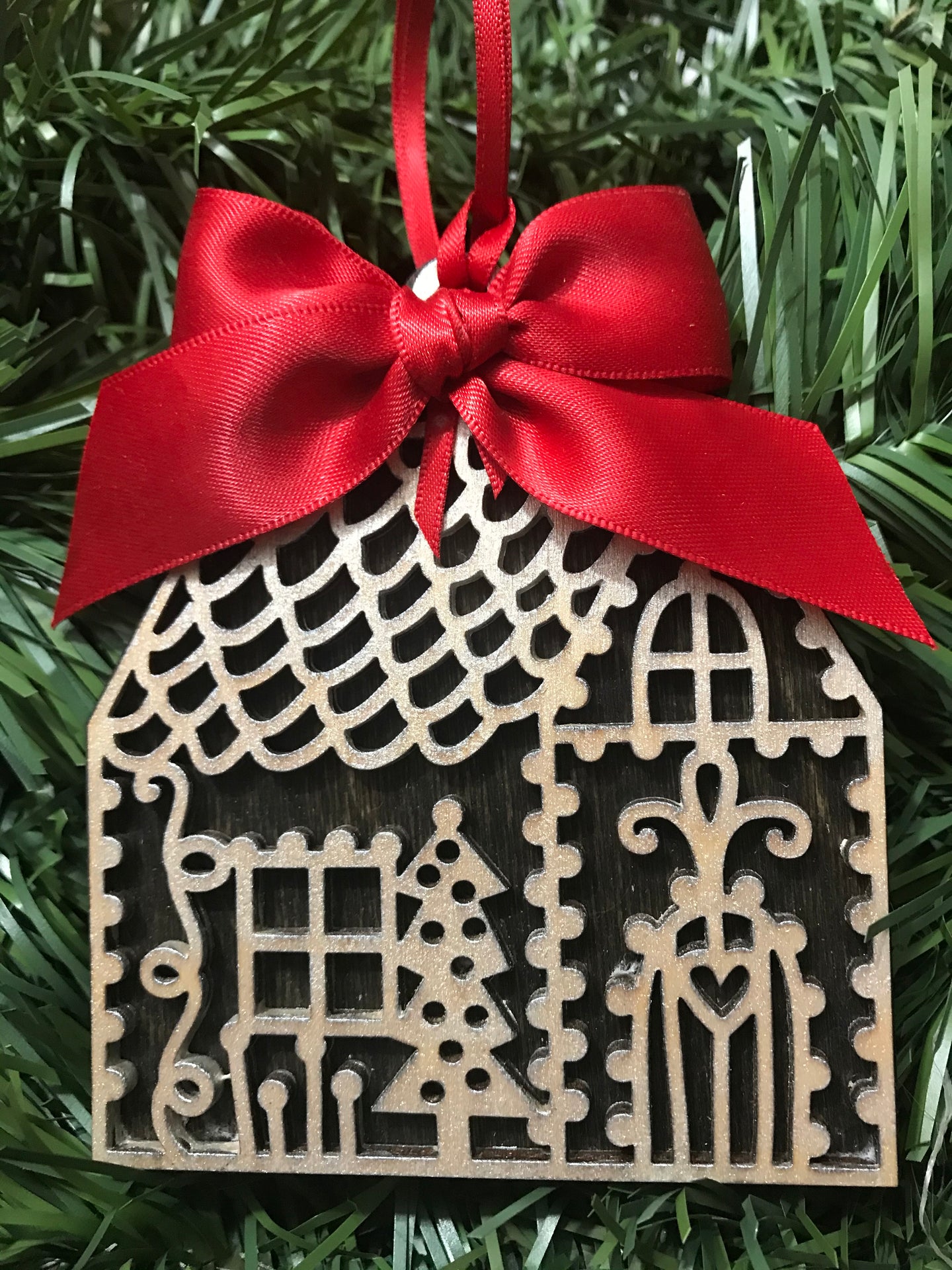 Gingerbread House Ornament, Christmas Ornaments, Christmas gingerbread wood ornament