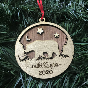 Personalized Christmas Ornament , Laser Cut Wood with Name, 1/4Inch Thick, High Quality