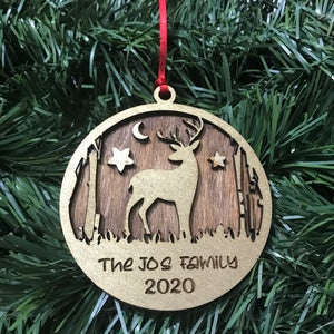 Personalized Christmas Ornament , Laser Cut Wood with Name, 1/4Inch Thick, High Quality