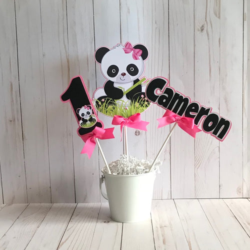 Panda centerpiece, Panda party decoration.