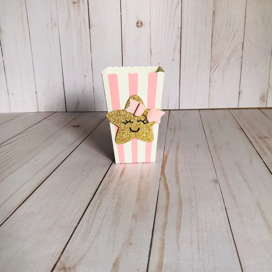 Star mini popcorn box, Twinkle little star. 12 ct