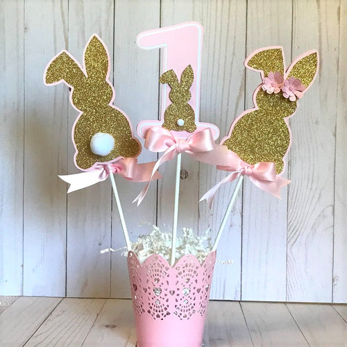 Bunny First birthday centerpiece, Some bunny is ONE centerpiece, Spring birthday, First birthday