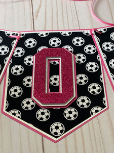 Soccer banner, Highchair soccer banner, Boy or girl soccer party decoration,Sport party decorations