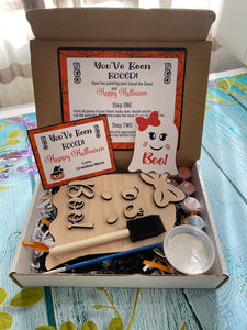 Boo paint box, DIY Ghost paint kit, You've been Boo'ed, Halloween DIY paint kit, Halloween kid activity