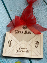 Load image into Gallery viewer, Personalized letter to Santa Ornament, Santa Holder Ornament, Santa list ornament,