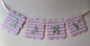 Baby shower banner, Baby pink banner