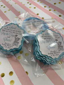 Personalized Baby tags, Baby shower wine tags, Ready to pop tags. Baby elephant tags