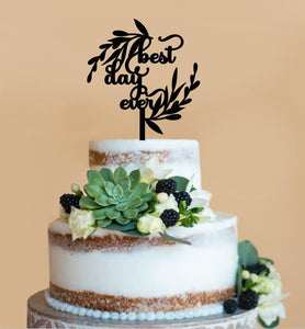 Best Day Ever Laser Cut Cake Topper, Gold Wedding Cake Topper, Wooden wedding cake topper..Wooden cake topper