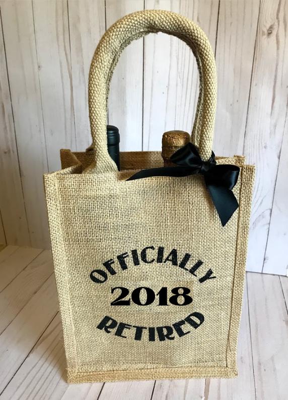 Retired favor bag,Elegant yute bag, retired party decoration