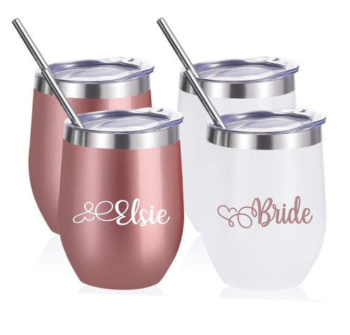 Wine tumbler, Personalized Wine Tumblers, Bridal Party Cups, Bridesmaid Cups, Team Bride, Bachelorette party gift