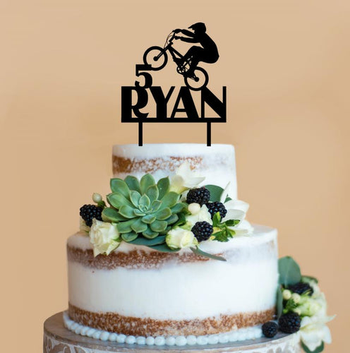 Cyclist cake topper, bicycle cake topper, cyclist birthday cake topper, bike riding cake topper, cyclist topper. Wooden cake topper