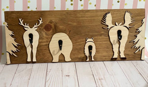 Animal Butt Hooks Sign, Safari Nursery Sign, Nursery Room Decor, Safari Nursery Decor, Baby Shower Gift, First birthday gift.