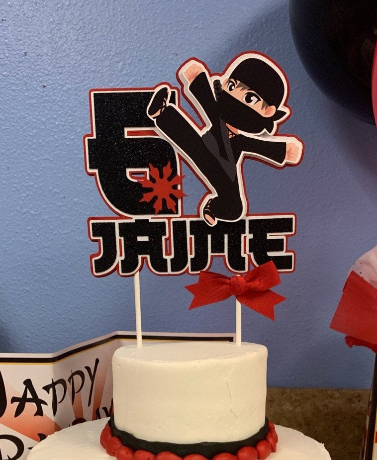 Ninja Cartoon Cake Topper Happy Birthday Video Game India | Ubuy