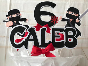 Ninja centerpiece, Ninja party cake topper, Ninja Birthday, Ninja tableware, Ninja decorations. Base not included.