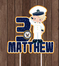 Load image into Gallery viewer, Navy cake topper, Navy salute cake topper,Military cake topper