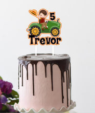 Load image into Gallery viewer, Tractor cake topper, Tractor birthday party, John Deere, Barn party, Farm birthday party.